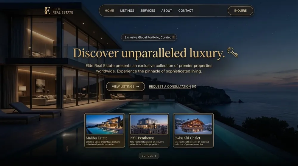 Muestra de diseño: Inmobiliaria Élite